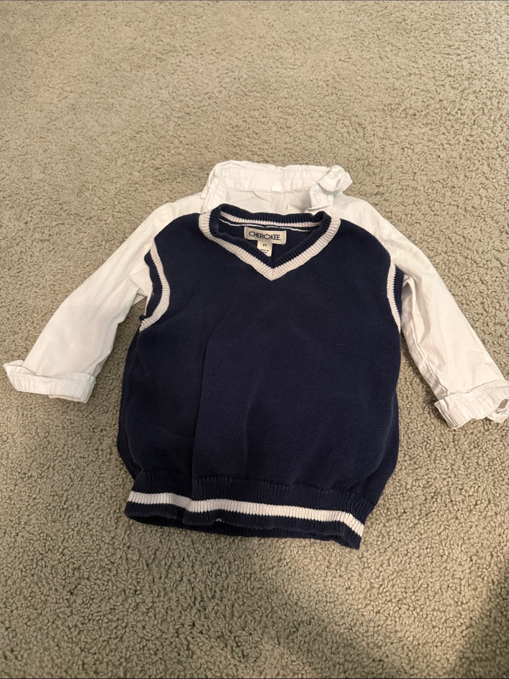 Cherokee Navy Vest with White Trim - Kids